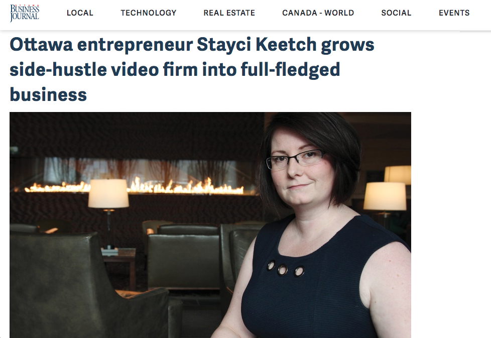 Ottawa entrepreneur Stayci Keetch grows side-hustle video firm into full-fledged business