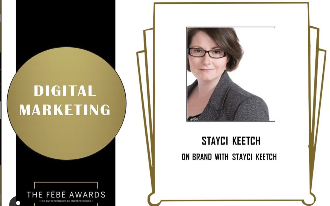 photo of Stayci Keetch Digital marketer of the year award